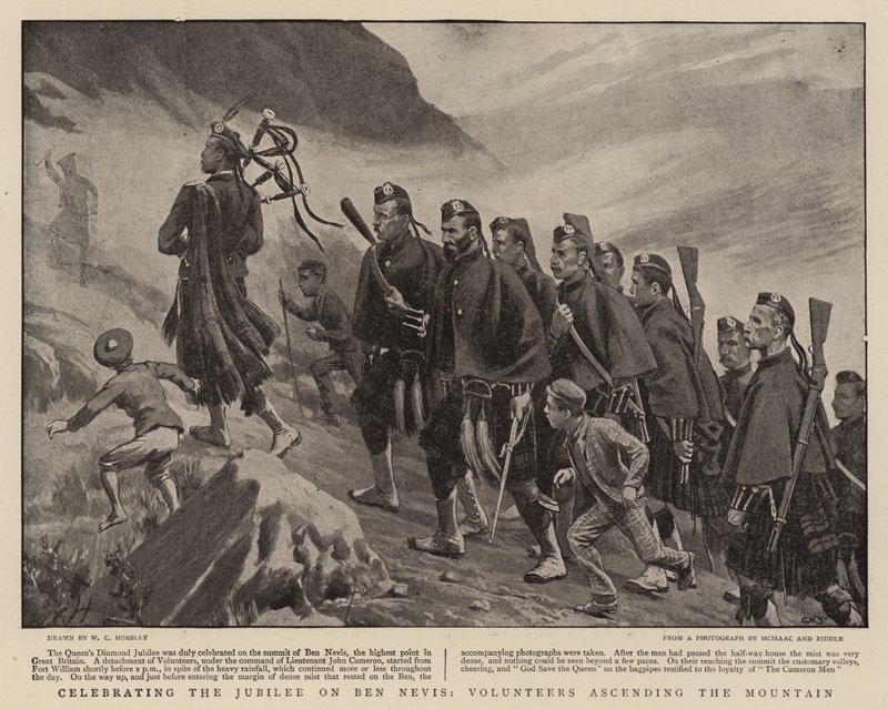 A jubileum ünneplése a Ben Nevisen, az önkéntesek felmennek a hegyre alkotó: Walter Charles Horsley