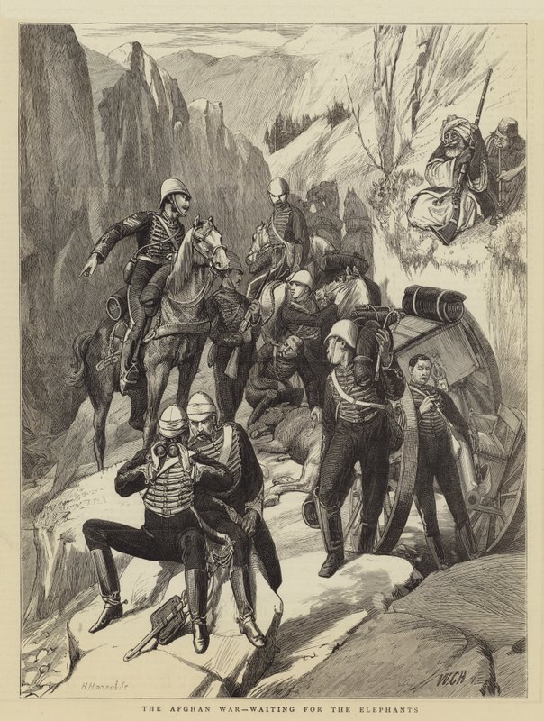 Az afgán háború, az elefántokra várva alkotó: Walter Charles Horsley