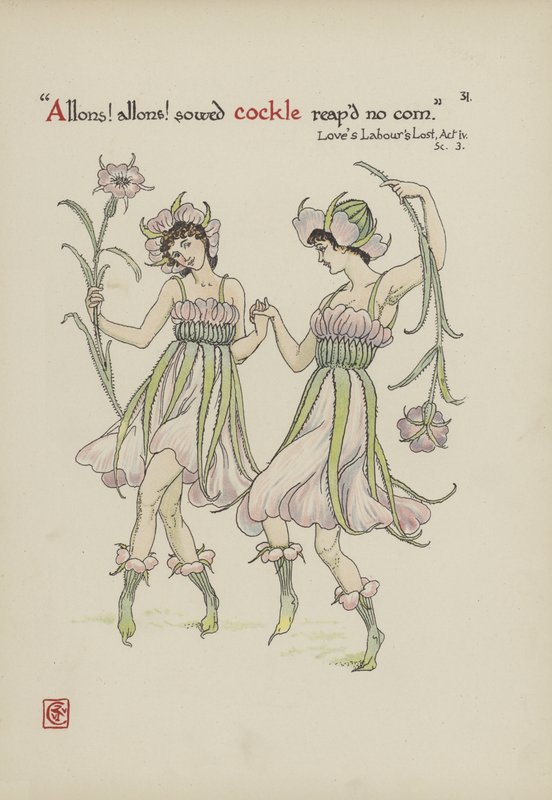 Virágok Shakespeare kertjéből alkotó: Walter Crane