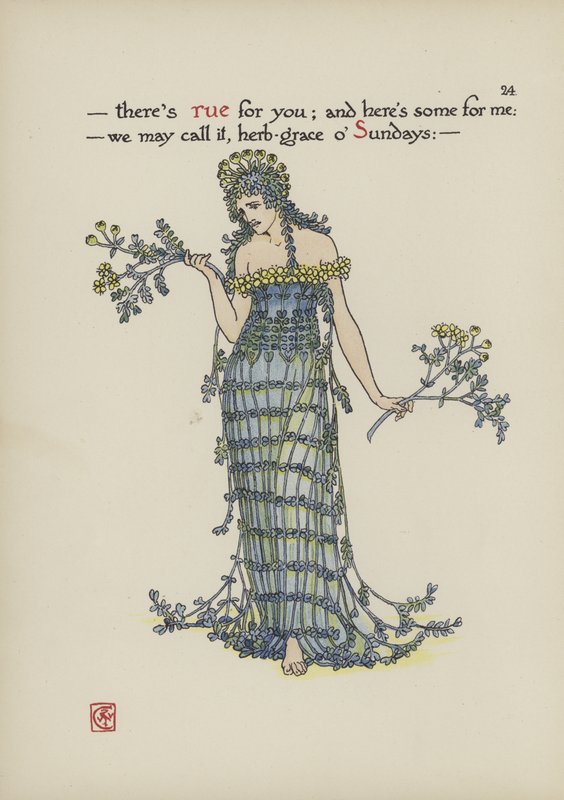 Virágok Shakespeare kertjéből alkotó: Walter Crane