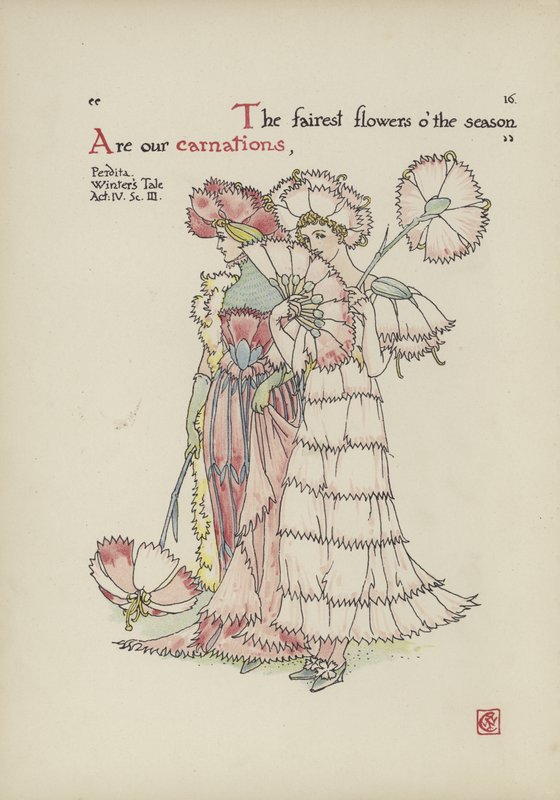 Virágok Shakespeare kertjéből alkotó: Walter Crane