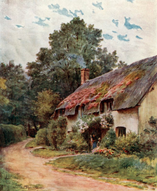 Somerset Cottage, Dunster közelében (színes litó) alkotó: Walter Frederick Roofe Tyndale