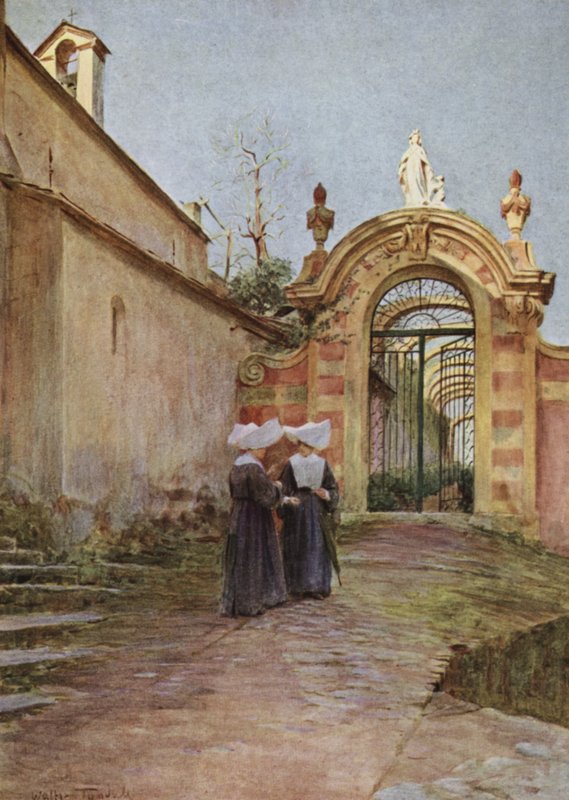 Bejárat, Villa Centurione, Santa Margherita Ligure (színes litho) alkotó: Walter Frederick Roofe Tyndale
