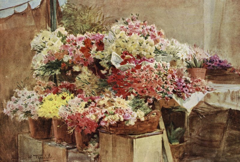 Virágbódé, Mentone piac alkotó: Walter Frederick Roofe Tyndale
