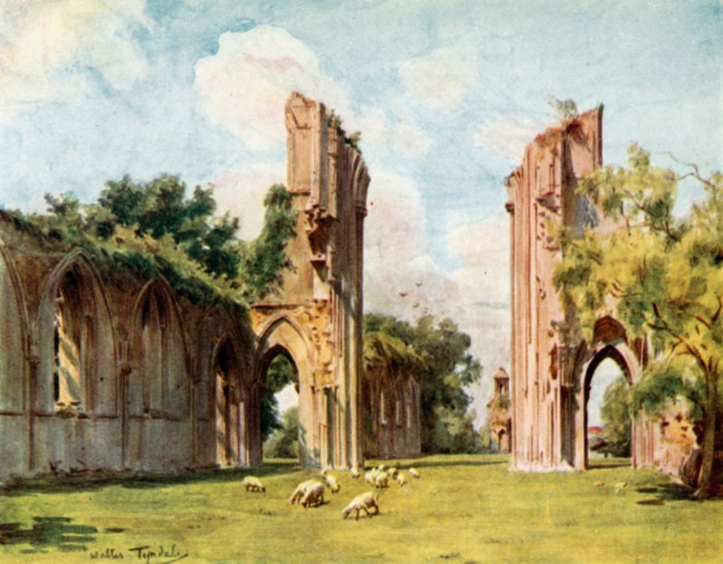 Glastonbury Abbey (színes litó) alkotó: Walter Frederick Roofe Tyndale