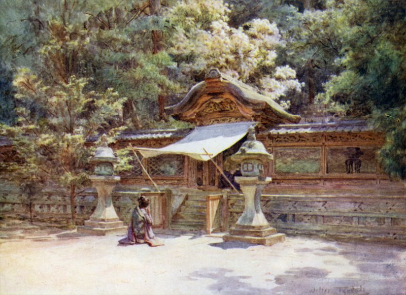 Temple Fence and Gate, Higashi Otani, Kyoto alkotó: Walter Frederick Roofe Tyndale