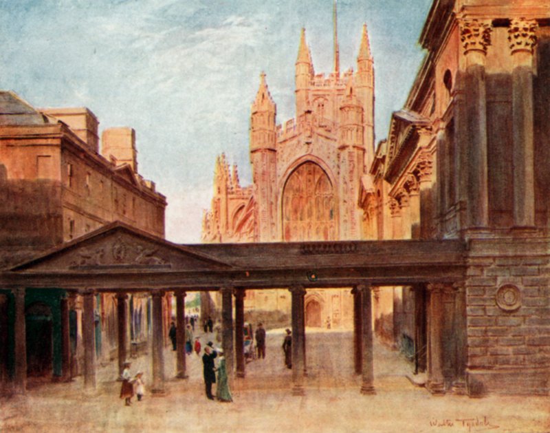 Apátság és szivattyúszoba, fürdő (színes litho) alkotó: Walter Frederick Roofe Tyndale