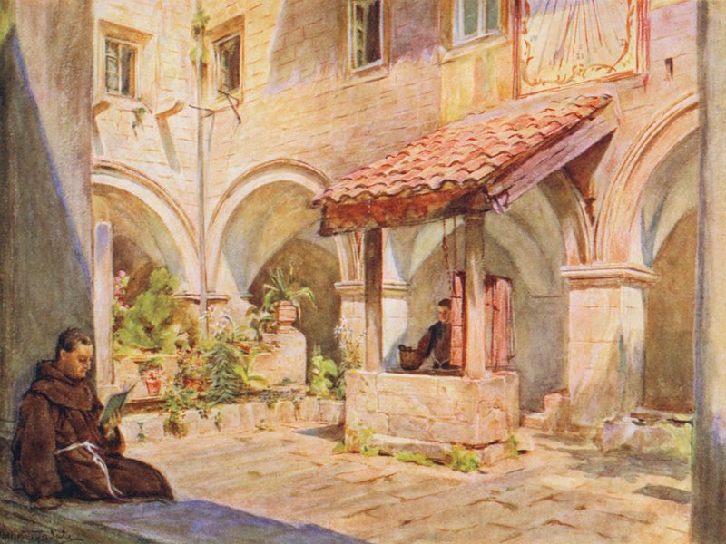 A San Francesco felső kerengője, Ragusa (színes litográfia) alkotó: Walter Frederick Roofe Tyndale