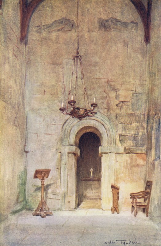 Wessex: Wessexben egy szász templom (színes litográfia) alkotó: Walter Frederick Roofe Tyndale