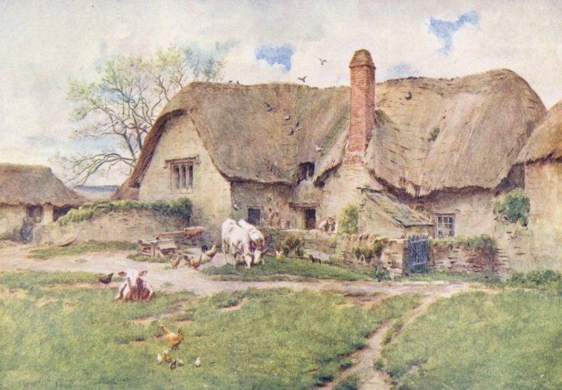 Wessex: Wessex: Egy wessexi tejgazdaság (színes litográfia) alkotó: Walter Frederick Roofe Tyndale