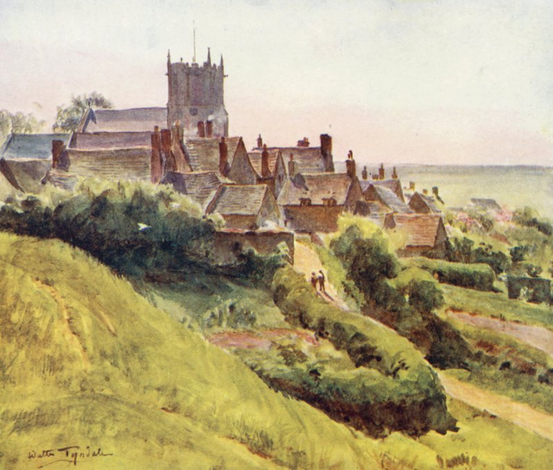 Wessex: Corfe a vár lejtőiről (színes litográfia) alkotó: Walter Frederick Roofe Tyndale