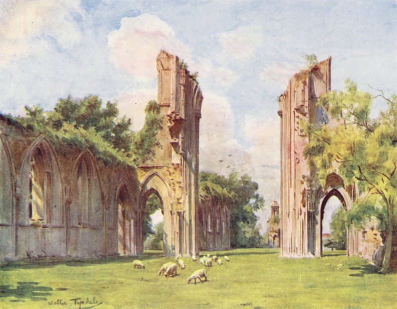 Wessex: Glastonbury Abbey (színes litográfia) alkotó: Walter Frederick Roofe Tyndale