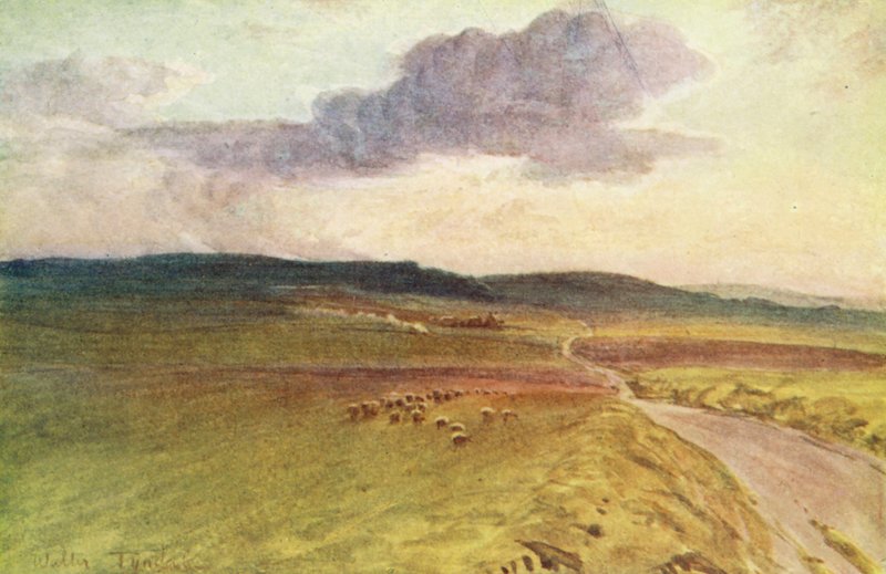 Wessex: Dorchester, Maiden Castle közelében (színes lithó) alkotó: Walter Frederick Roofe Tyndale