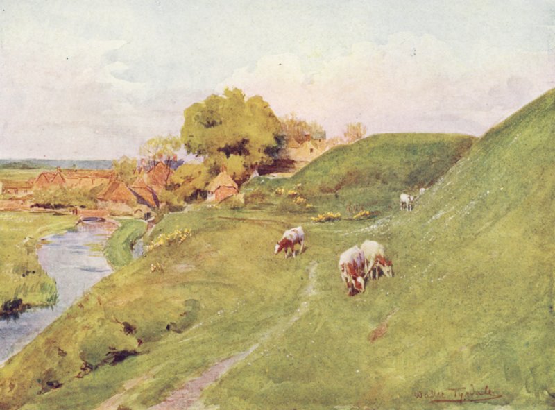 Wessex: Wareham régi falain (színes litográfia) alkotó: Walter Frederick Roofe Tyndale
