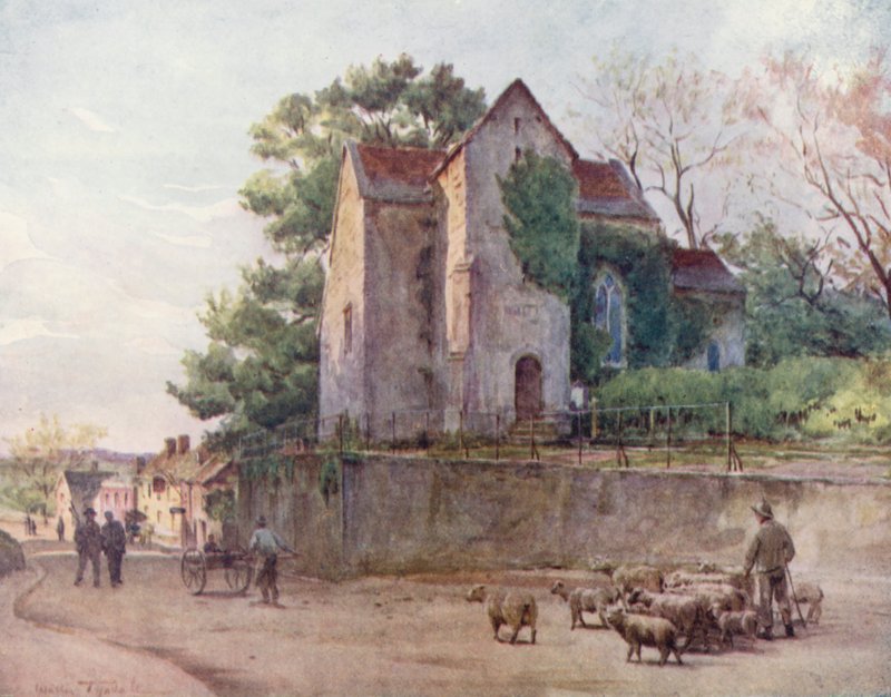 Wessex: Wareham szász temploma (színes litográfia). alkotó: Walter Frederick Roofe Tyndale