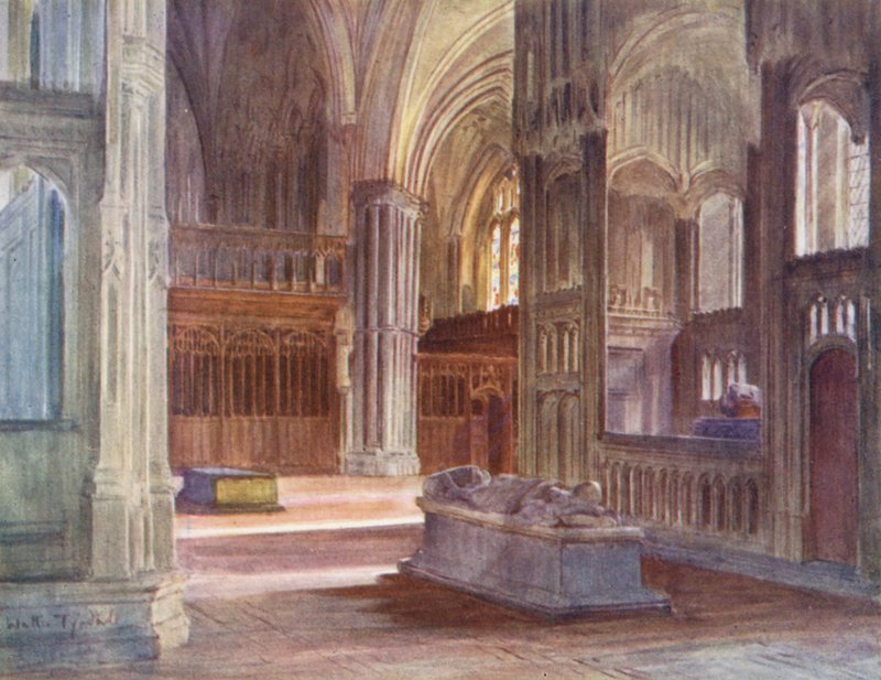 Wessex: Beaufort bíboros és Waynflete püspök kórusaival (színes litográfia). alkotó: Walter Frederick Roofe Tyndale
