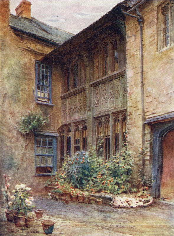 Wessex: Luttrell Arms udvara, Dunster (színes litográfia) alkotó: Walter Frederick Roofe Tyndale
