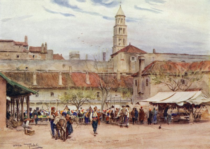 Jugoszlávia: Spliti piac napja (színes litho) alkotó: Walter Frederick Roofe Tyndale