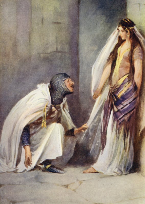 Illusztráció Ivanhoe-hoz, Sir Walter Scott (színes litó) alkotó: Walter Grieve