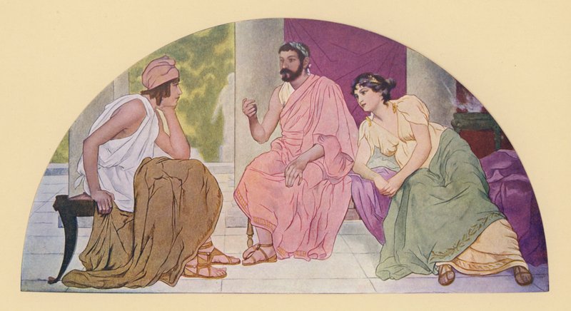 Párizs Menelaosz és Heléna otthonában (színes litográfia) alkotó: Walter MacEwen