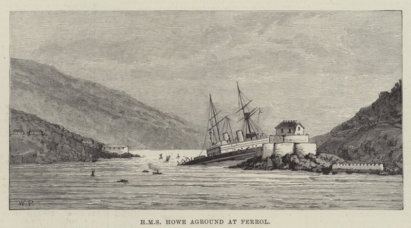 HMS Howe zátonyra Ferrolban alkotó: Walter Paget