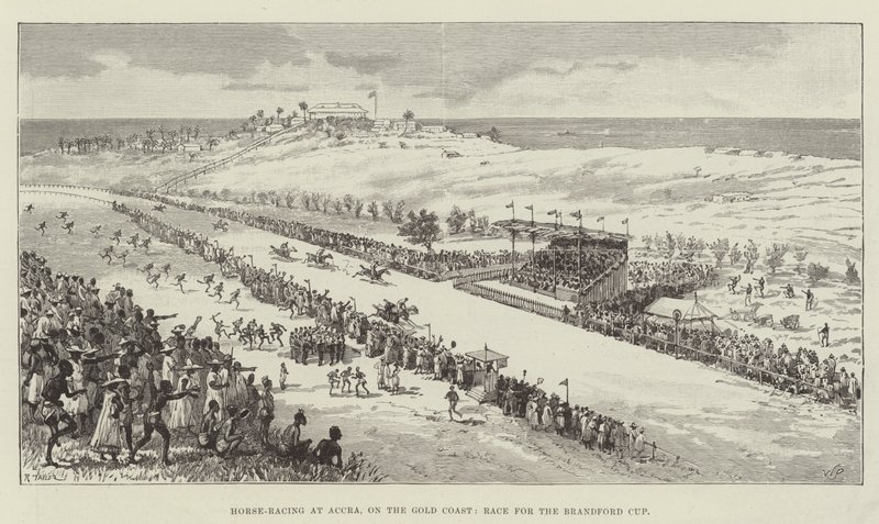 Lóverseny Accrában, a Gold Coaston, verseny a Brandford Kupáért alkotó: Walter Paget
