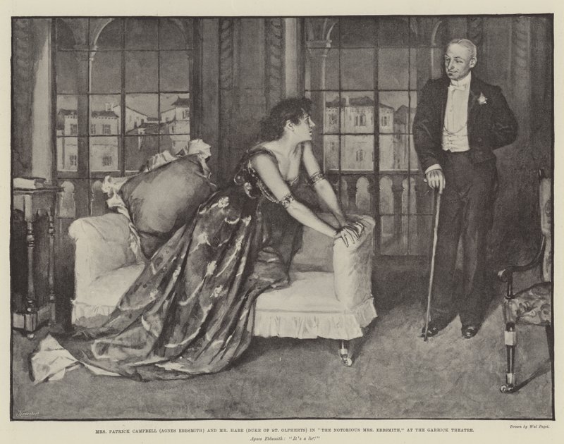 Mrs. Patrick Campbell (Agnes Ebbsmith) és Mrs Hare (Duke of St Olpherts) A hírhedt Mrs. Ebbsmithben, a Garrick Színházban alkotó: Walter Paget