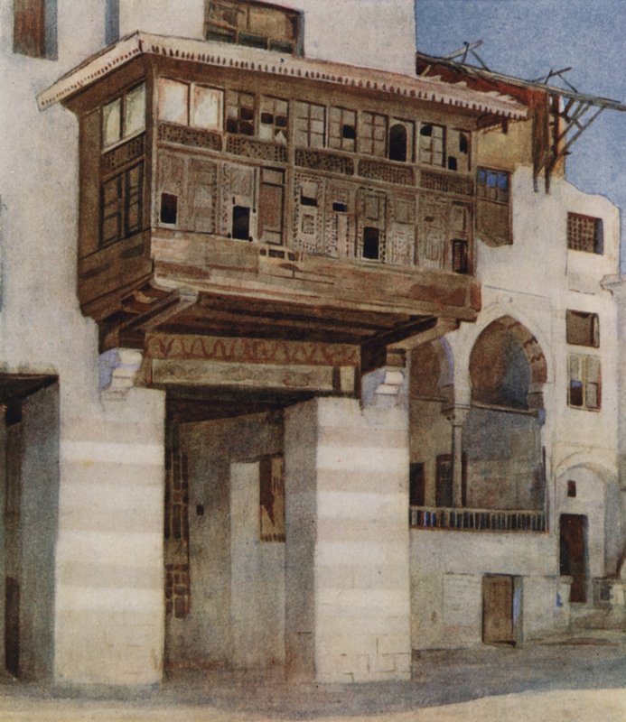 Egy régi ház a Sátorkészítők Bazár közelében, Kairóban alkotó: Walter Spencer Stanhope Tyrwhitt
