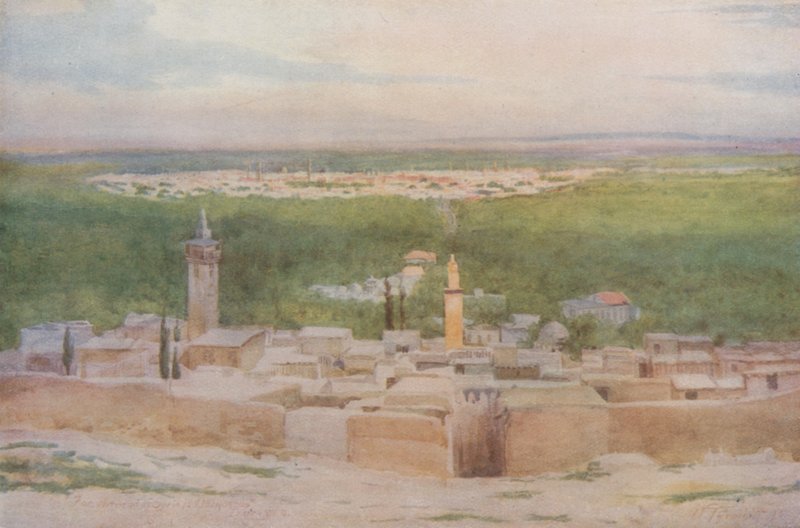 Damaszkusz Salahiyehből: Naplemente a város felett alkotó: Walter Spencer Stanhope Tyrwhitt