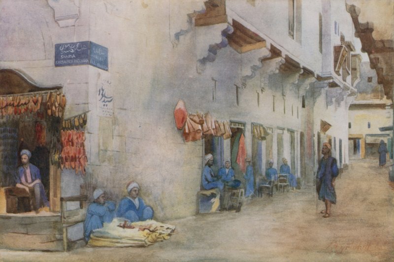 Sharia-el-Kerabiyeh, avagy a vízszállítók utcája, Kairó alkotó: Walter Spencer Stanhope Tyrwhitt