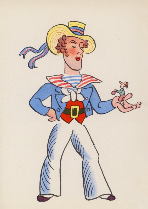 Számok a gyermekkönyvekből: Gulliver (színes litográfia) alkotó: Walter Trier
