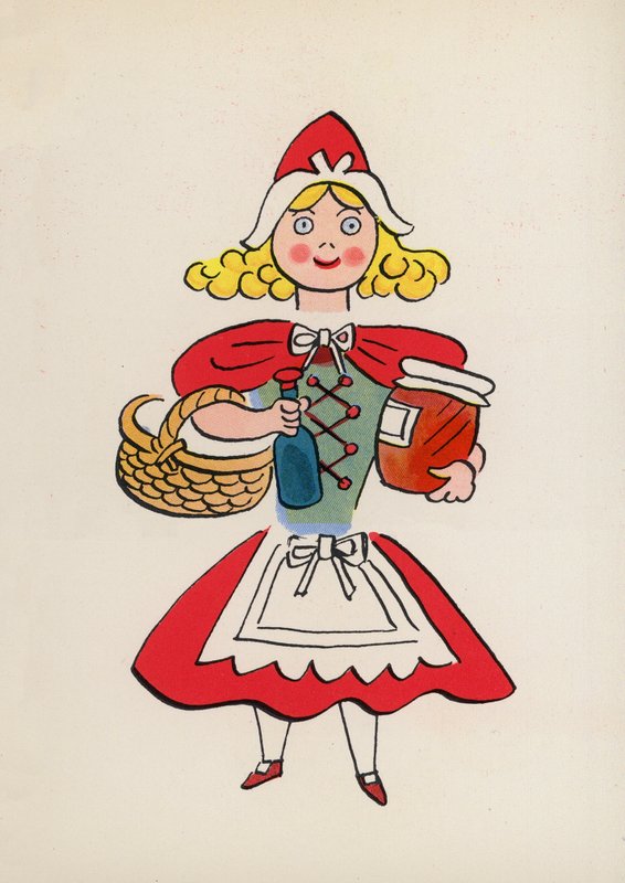 Számok a gyermekkönyvekből: Piroska (színes litográfia) alkotó: Walter Trier