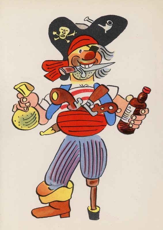 Számok a gyermekkönyvekből: John Silver (színes litográfia) alkotó: Walter Trier