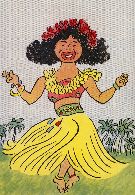 Walter Trier őrült jelmezei: Hawaii (színes litográfia) alkotó: Walter Trier