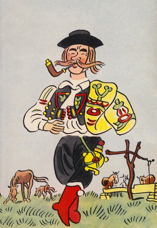 Walter Trier őrült jelmezei: Magyarország (színes litográfia) alkotó: Walter Trier