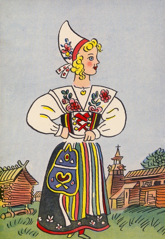 Walter Trier őrült jelmezei: Svédország (színes litográfia) alkotó: Walter Trier