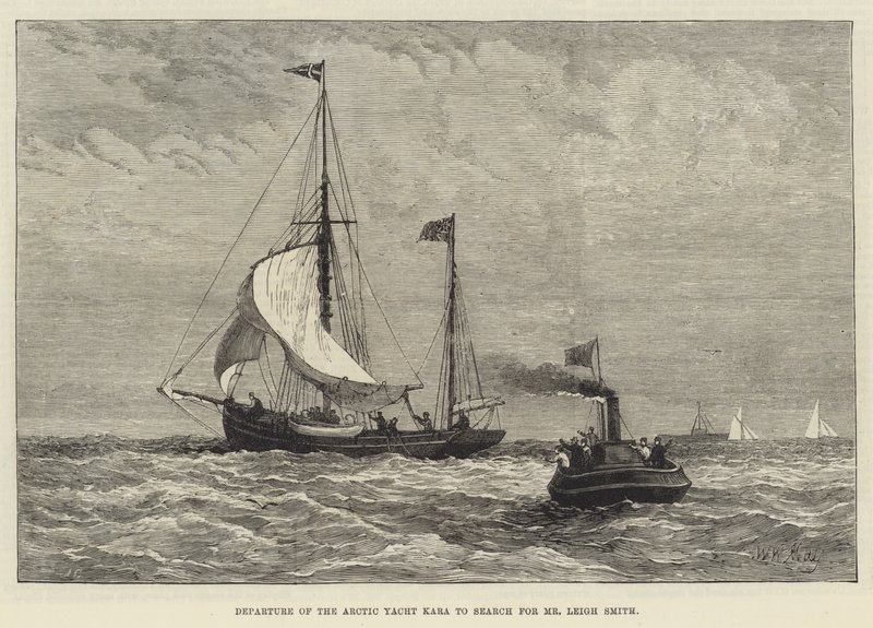 Az Arctic Yacht Kara indulása Leigh Smith felkutatására alkotó: Walter William May