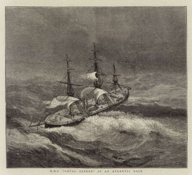 HMS Royal Alfred az atlanti-óceáni viharban alkotó: Walter William May