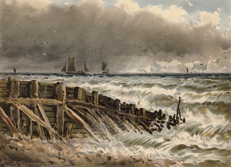 Régi barlang Hastingsnél (színes litográfia) alkotó: Walter William May