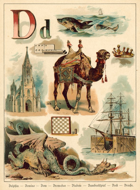 D betű (chromolitho) alkotó: Walter Zweigle