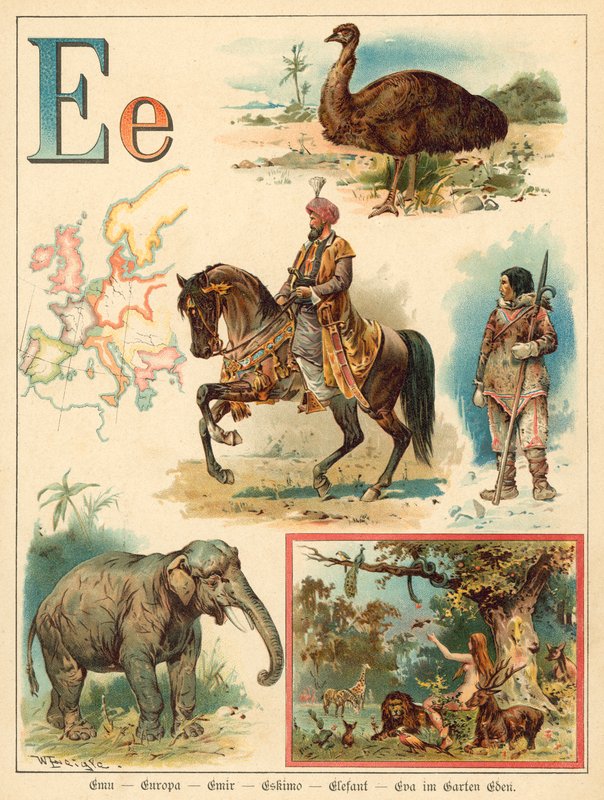E betű (chromolitho) alkotó: Walter Zweigle