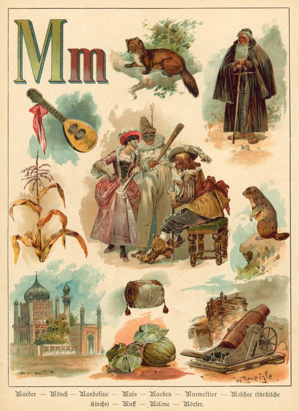 M betű (kromolit) alkotó: Walter Zweigle