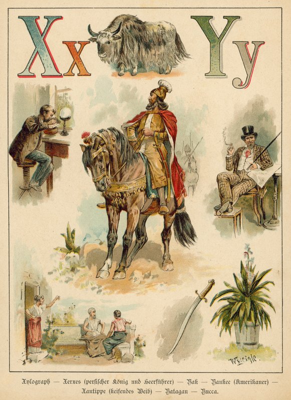 X és Y betű (chromolitho) alkotó: Walter Zweigle