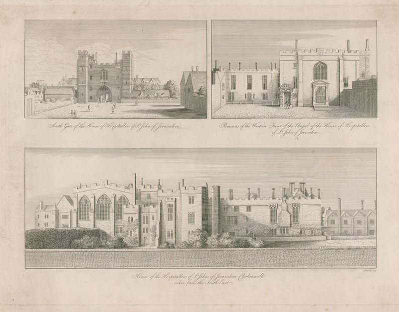Jeruzsálemi Szent János ispotályosainak háza, Clerkenwell alkotó: Wenceslaus Hollar
