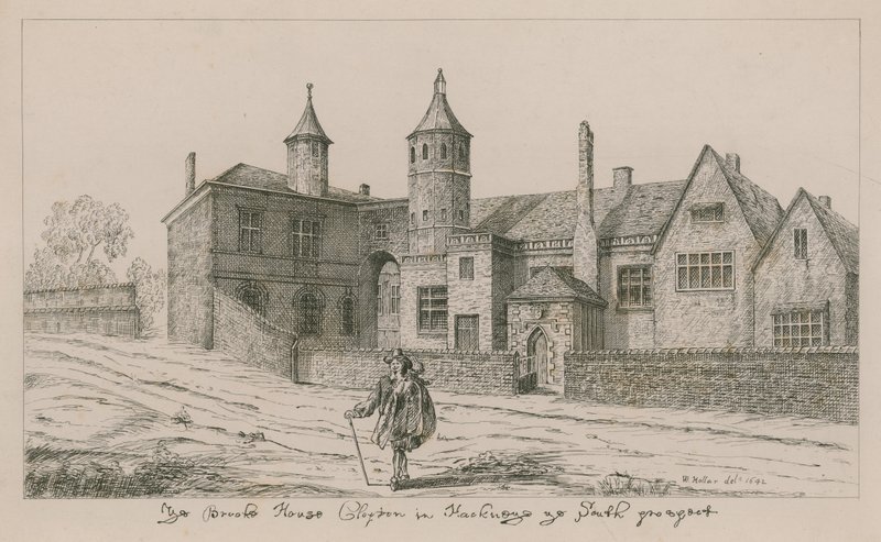 A Brooke House, Clopton Hackneyben, a déli aspektus alkotó: Wenceslaus Hollar