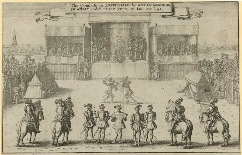 A Smithfield-i harc ugyanazon John de Astley és Sir Philip Boyle között zajlott alkotó: Wenceslaus Hollar