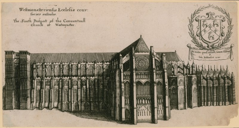 A londoni Westminster Conventual Church déli kilátása alkotó: Wenceslaus Hollar