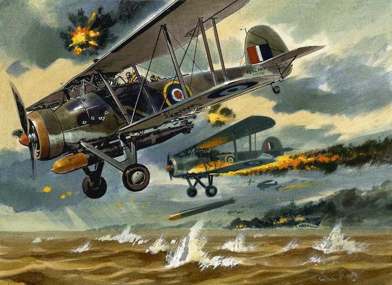 Tűz alatt álló repülőgépek alkotó: Wilf (20th century) Hardy