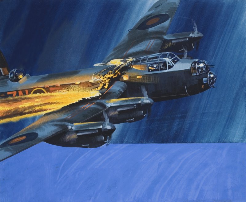 Égő repülőgép alkotó: Wilf (20th century) Hardy
