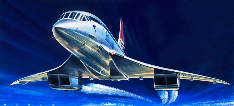Concorde (gouache, papír) alkotó: Wilf (20th century) Hardy